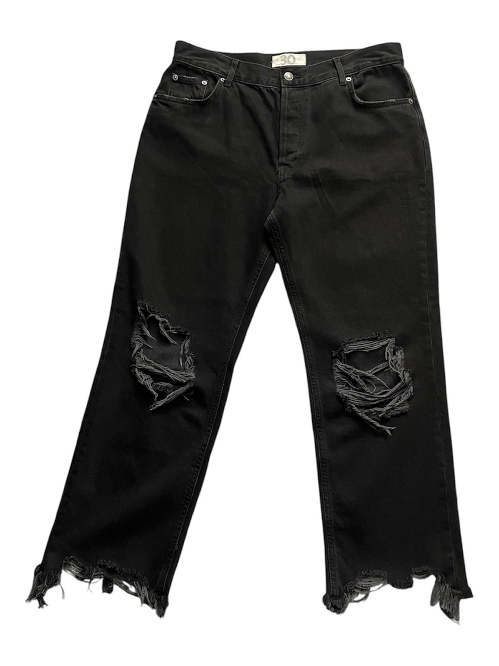 We The Free Maggie Mid-Rise Distressed Crop Jeans - Black - Picture 3 of 10